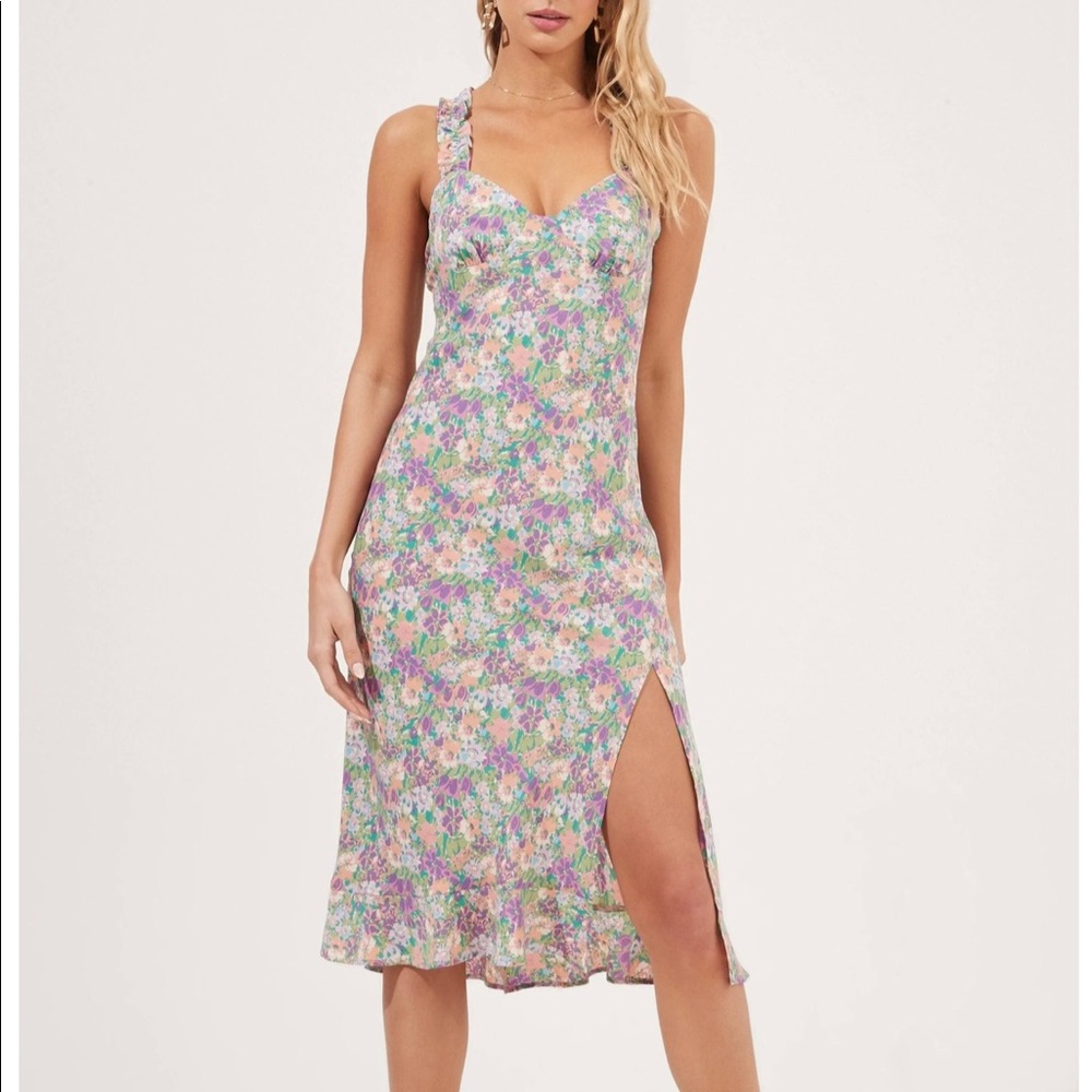 ASTR the Label Cross Back Ruffle Strap Dress